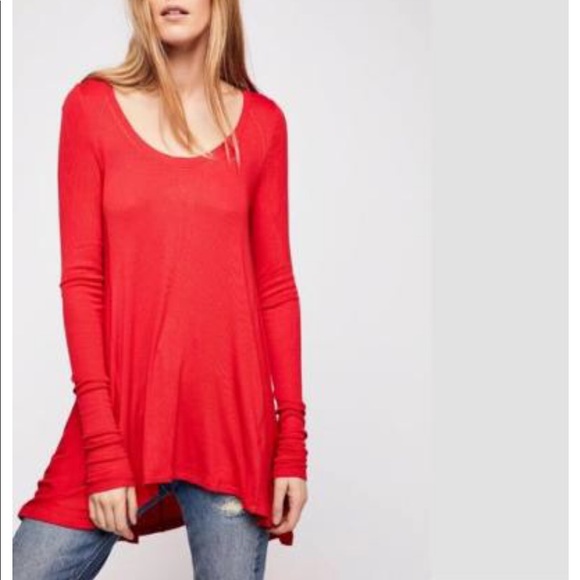 Free People Tops - Red free people January long sleeve top